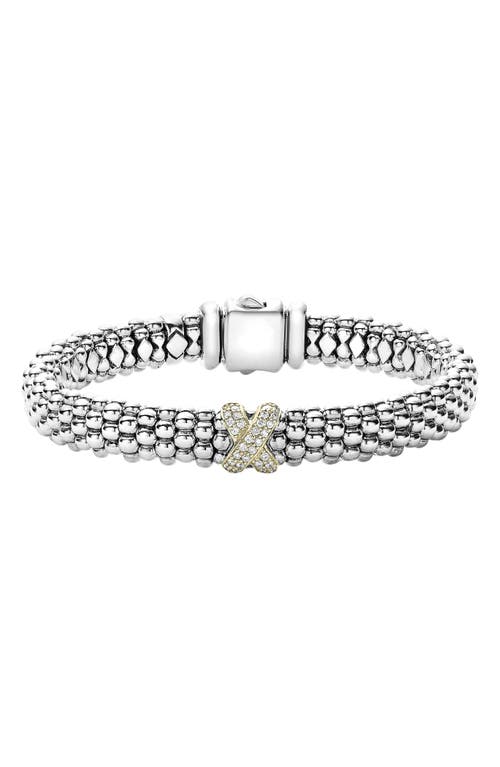 Lagos Diamond Lux Single Station X Bracelet In Silver/gold