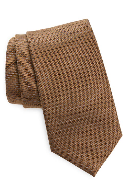 Canali Neat Silk Tie in Gold at Nordstrom