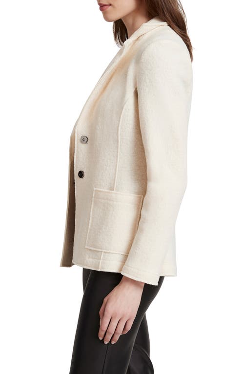 Shop Marcella Cassia Fleece Wool Blazer In Off White