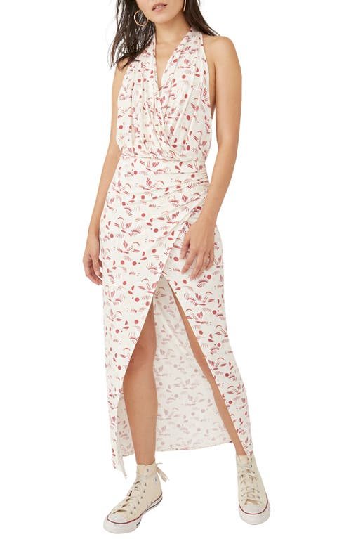 Free People Daria Floral Print Halter Maxi Dress Ivory Combo at Nordstrom,