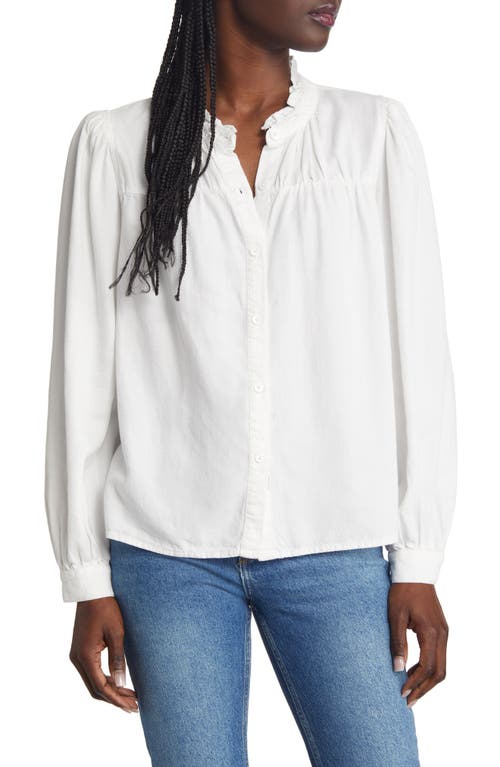 Rails Camille Denim Button-Up Blouse in White