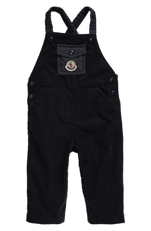 Shop Moncler Kids' Corduroy Overalls In Blue