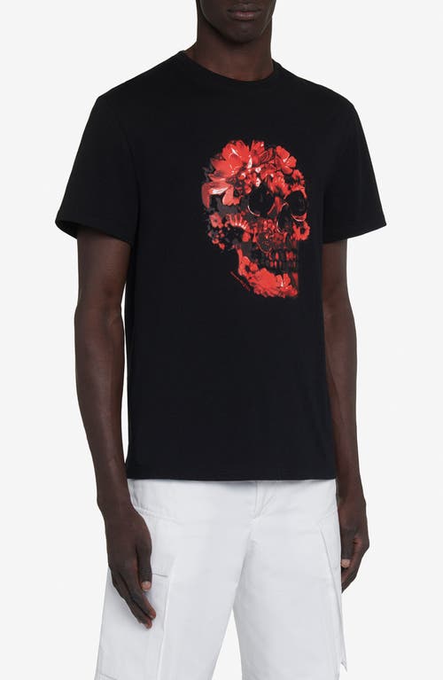 Shop Alexander Mcqueen Skull Graphic T-shirt In Black/red