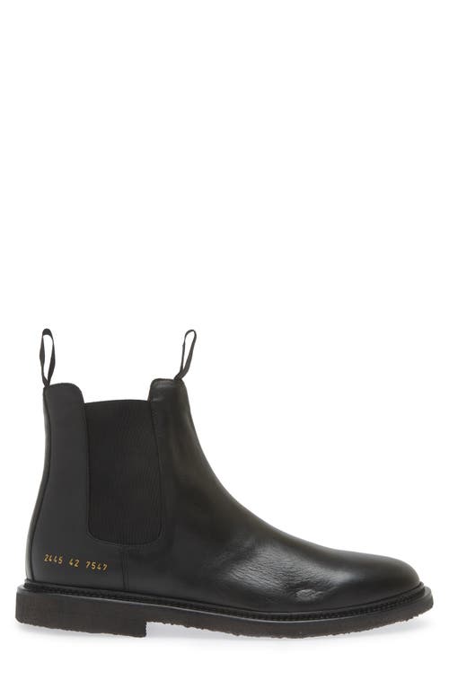 Common Projects Ridged Leather Chelsea Boots In Black