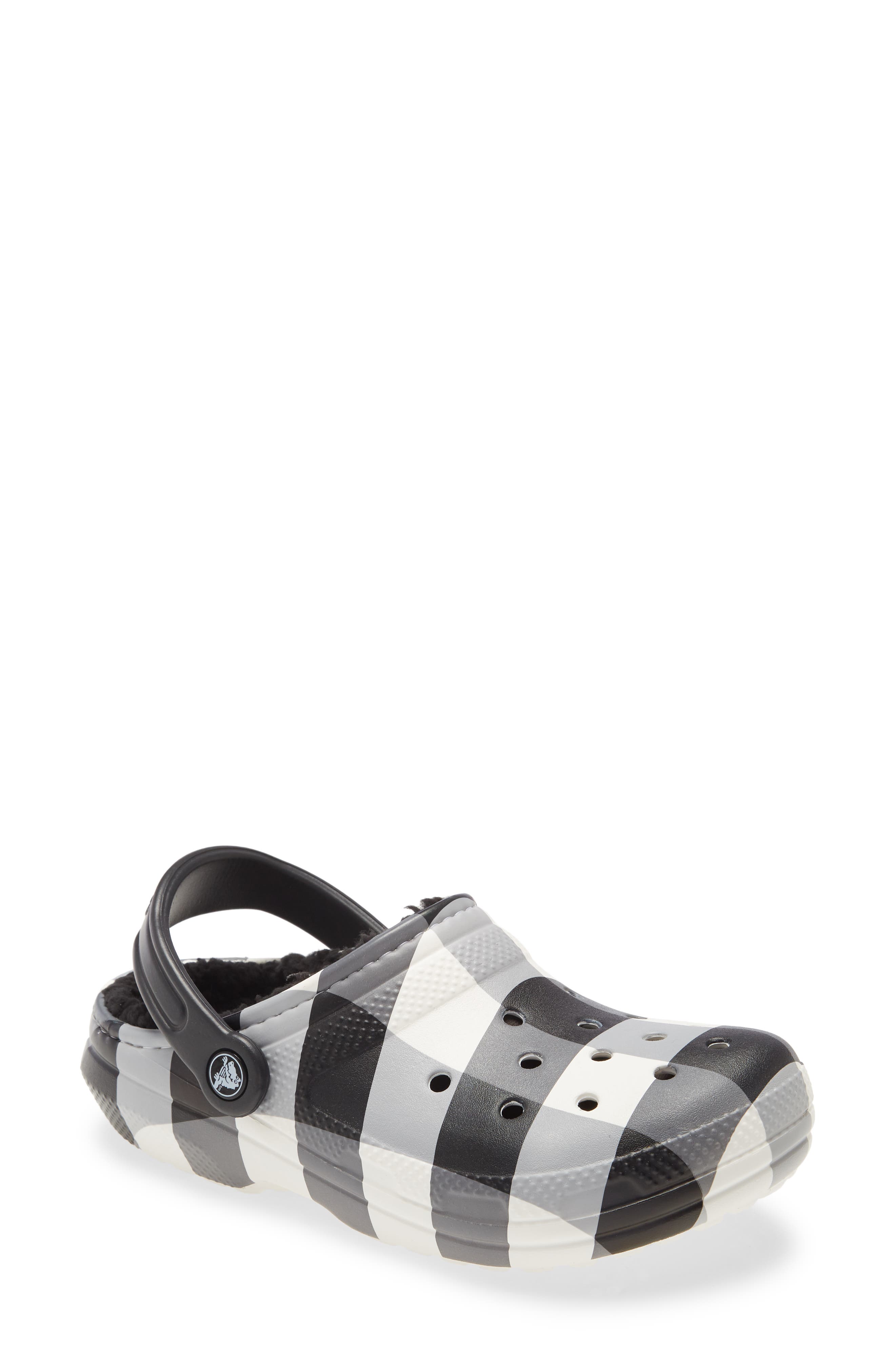 classic lined plaid clog