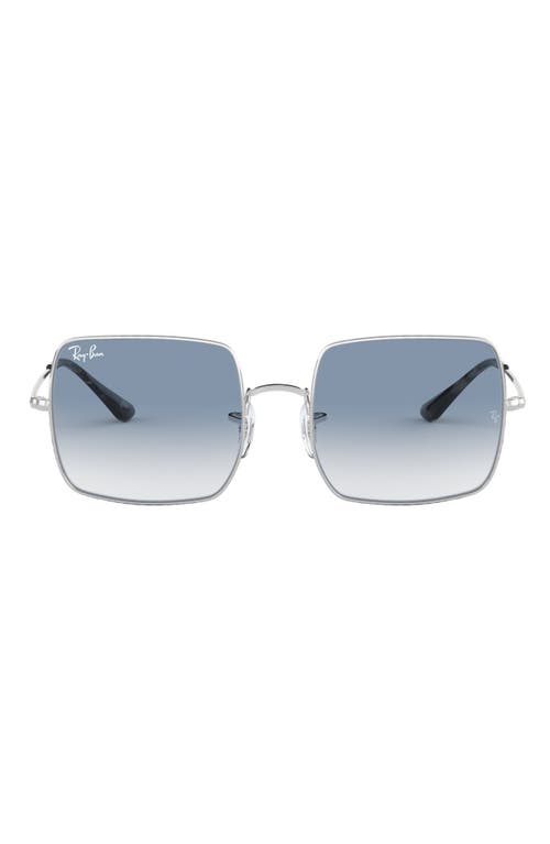 54mm Gradient Square Sunglasses in Silver/Blue Gradient