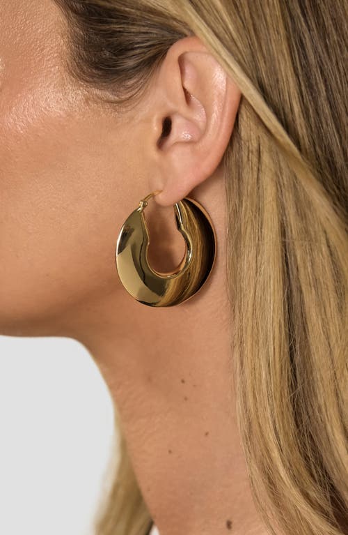 Sterling Forever Paige Flat Tube Hoop Earrings In Gold