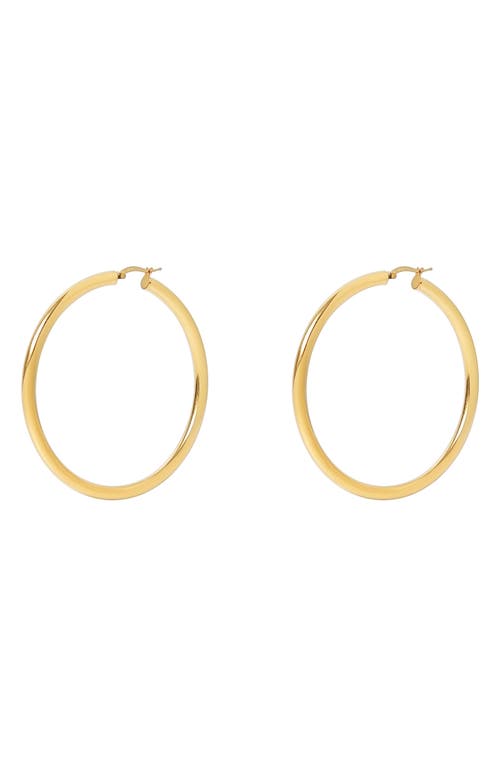 Argento Vivo Sterling Silver Large Tubular Hoop Earrings in Gold at Nordstrom