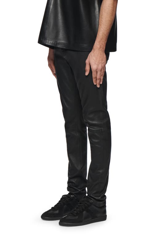 Purple Brand Leather Skinny Pants In Black