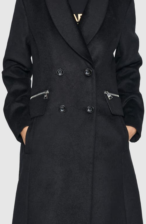 Shop Karl Lagerfeld Paris Shawl Collar Wool Blend Coat In Black