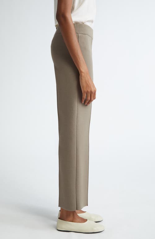 Shop Lafayette 148 New York Foley Crepe Knit Flare Ankle Pants In Concrete