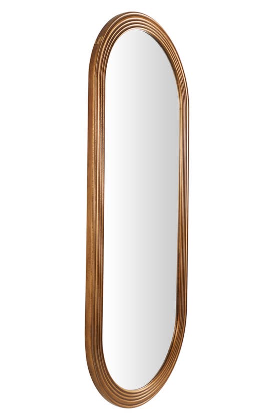 Vivian Lune Home Oval Wooden Wall Mirror In Brown