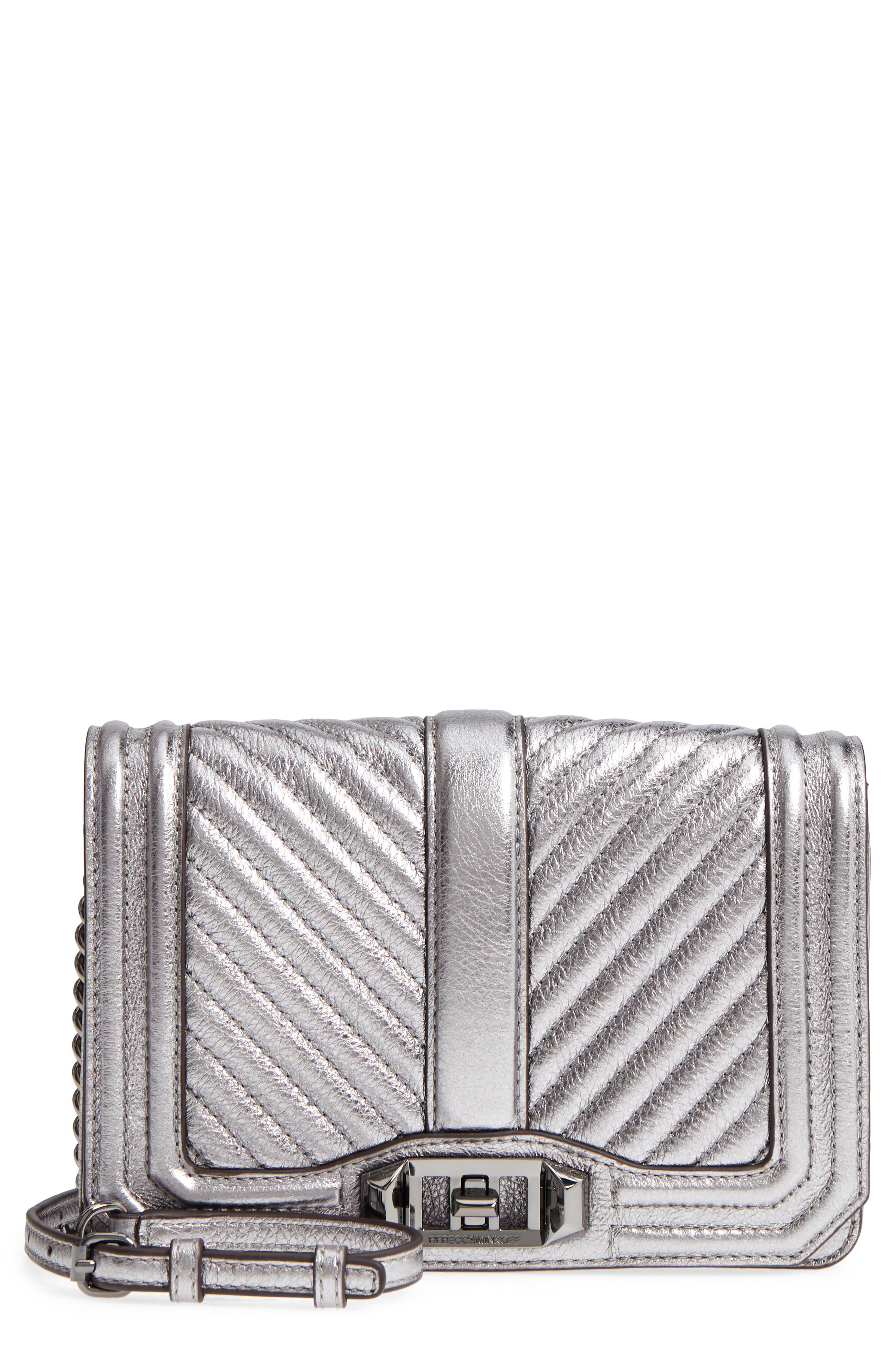 Rebecca Minkoff Small Love Metallic Leather Crossbody Bag Nordstrom