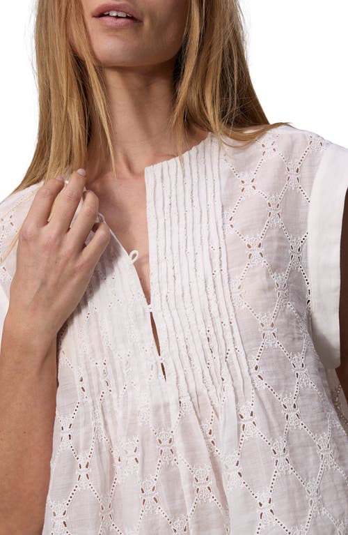 Rag & Bone Gabby Embroidered Eyelet Top In White