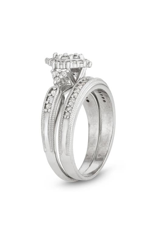 Fzn Diamond Bridal Ring Set In Silver
