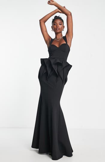 CHRISTIAN DIOR Black Strapless Knee Length Sleeveless Dress, UK 16