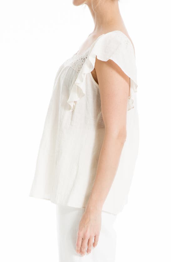 MAX STUDIO MAX STUDIO FLUTTER SLEEVE SQUARE NECK BLOUSE