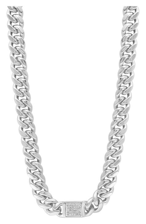 Men's Sterling Silver Diamond Chain Necklace - 0.14 ctw.