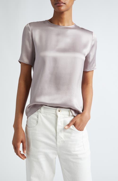 Eleventy Short Sleeve Silk Top In Viola