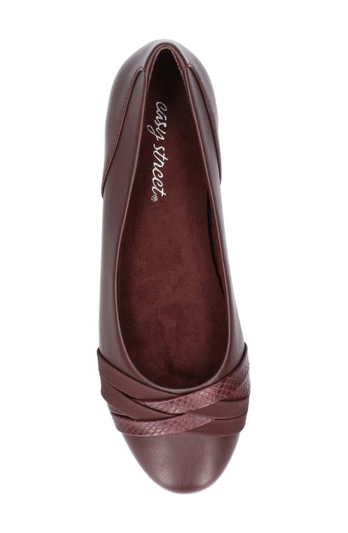 Shop Easy Street Kylie Almond Toe Ballet Flat In Burgundy