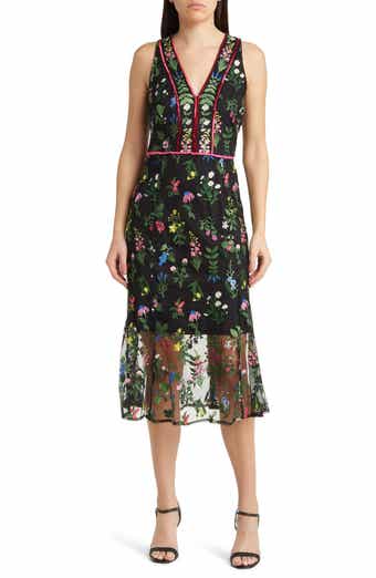 Sam Edelman Floral Embroidery A-Line Dress | Nordstrom