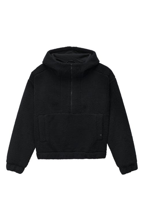 Shop Prana Flurry Fleece Quarter Zip Hoodie In Black