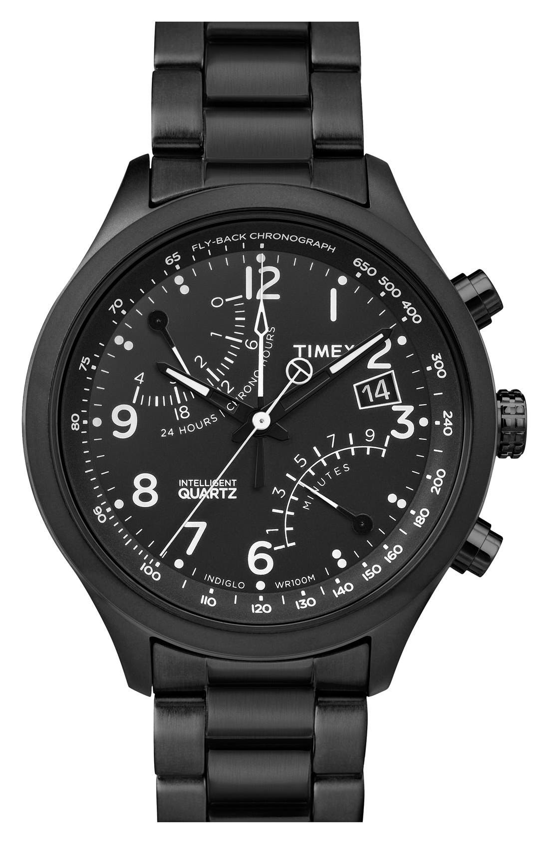 Timex® 'Intelligent Quartz' Fly-Back Chronograph Watch, 43mm | Nordstrom