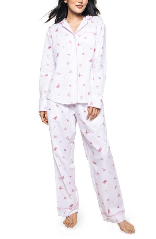 Petite Plume Butterflies Cotton Pajamas White at Nordstrom,