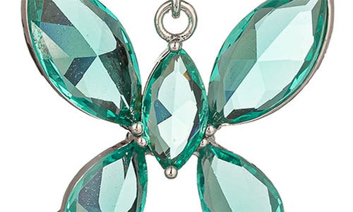 Eye Candy Los Angeles Nora Cz Butterfly Drop Earrings In Green