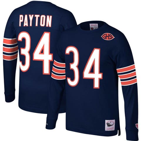 Men's Mitchell & Ness Walter Payton Navy/Orange Chicago Bears Big Tall Split Legacy Retired Player Replica Jersey