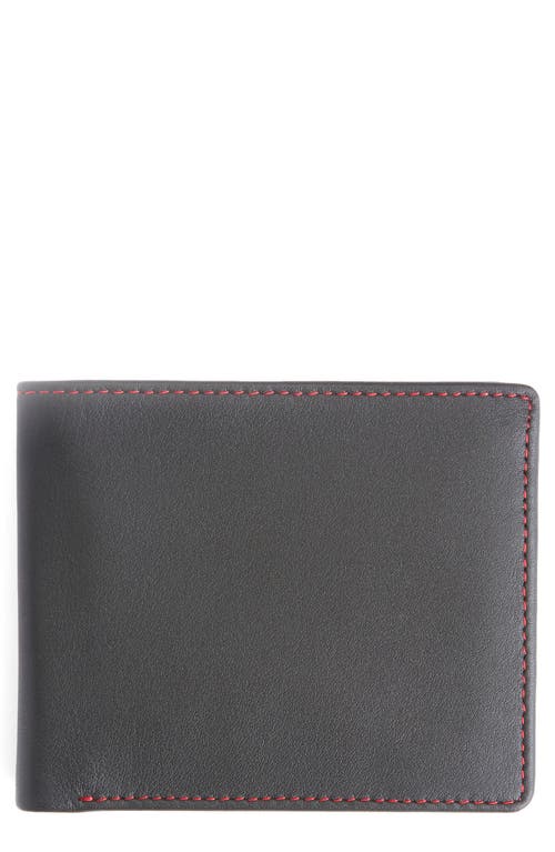 Royce New York Rfid Leather Trifold Wallet In Black/red
