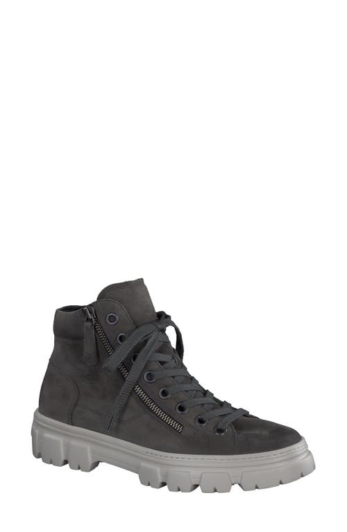 Paul Green Novie Lace-up Bootie In Iron Grained Nubuk