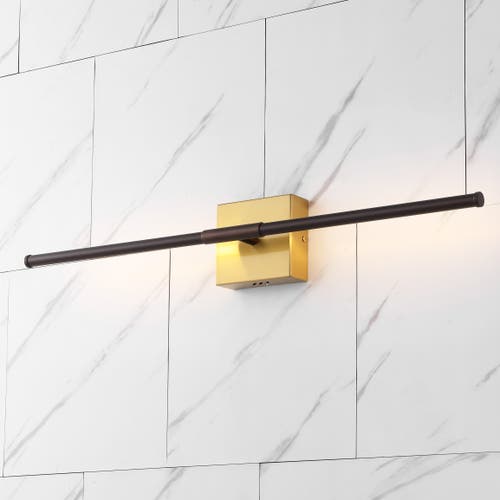 Jonathan Y Makena Modern Minimalist Dimmable Integrated Led Metal Wall Sconce In Bronze/copper