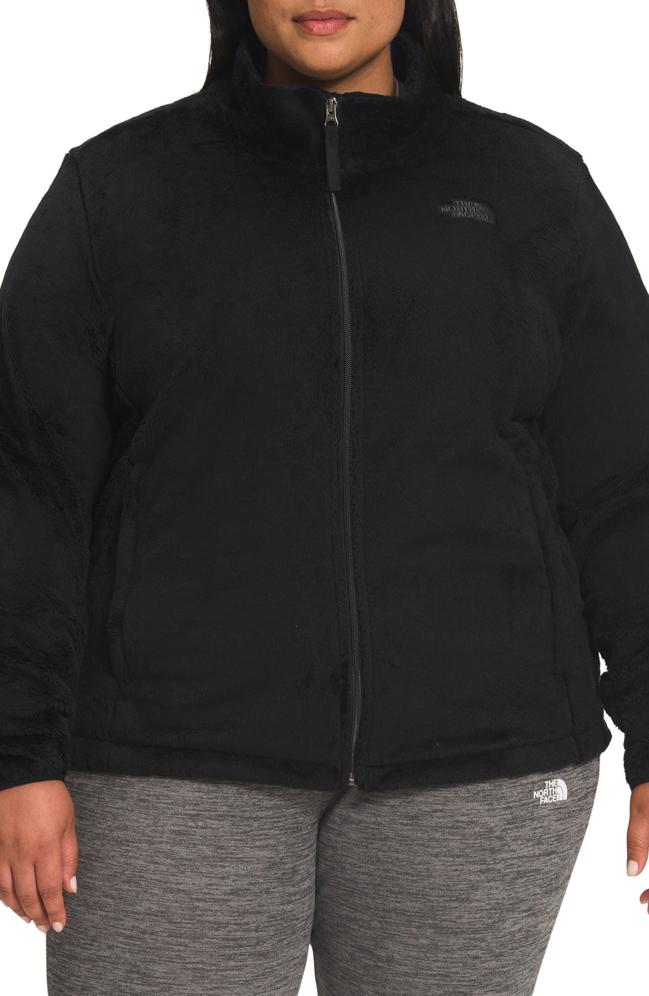 The North Face Plus Denali zip up fleece jacket in slate grey and black