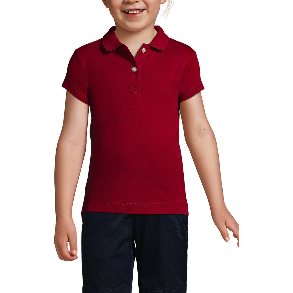 LANDS' END LANDS' END SCHOOL UNIFORM GIRLS SHORT SLEEVE FEMININE FIT INTERLOCK POLO SHIRT