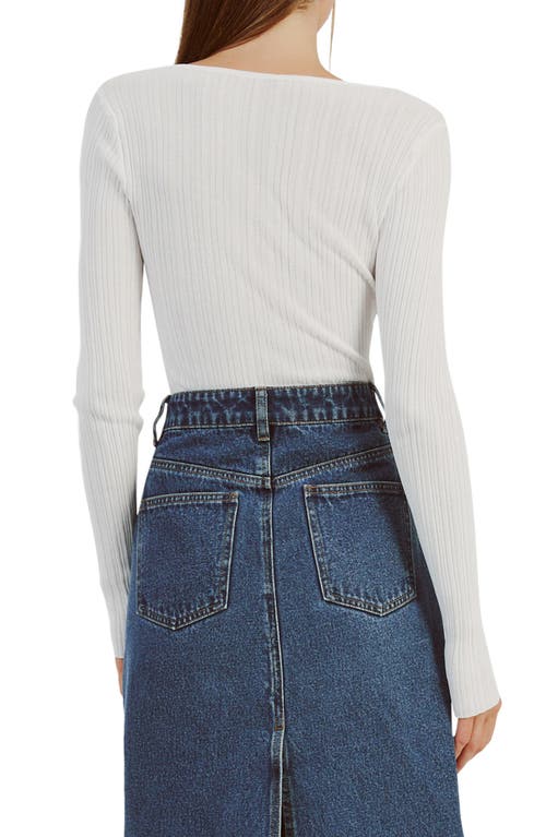 Bardot Bryson Long Sleeve Bodysuit In Ivory