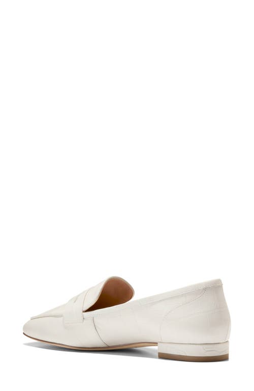 Cole Haan Tarese Penny Loafer In Ivory Croc Print Leather