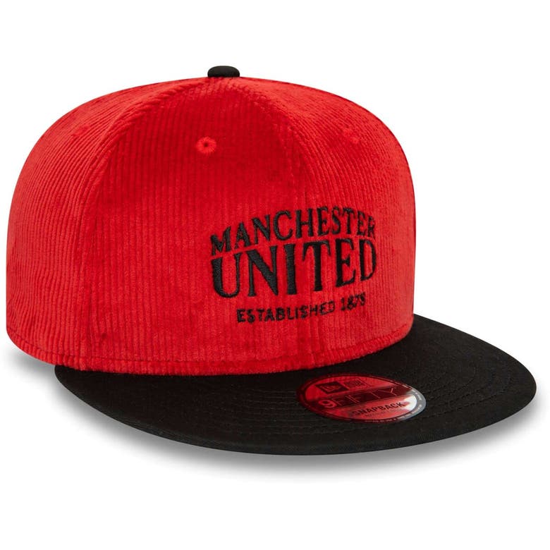 Shop New Era Red Manchester United Corduroy 9fifty Snapback Hat