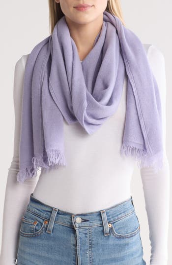 PORTOLANO PORTOLANO MERINO WOOL BLEND EYELASH FRINGE WRAP SCARF