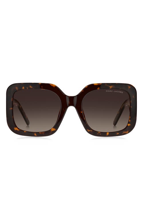 Marc Jacobs 53mm Gradient Square Sunglasses In Havana/brown Gradient
