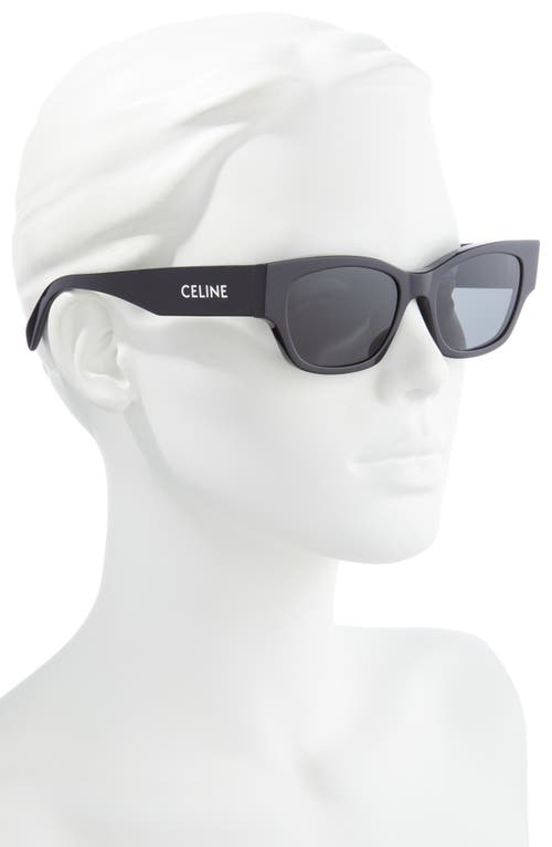 Shop Celine 54mm Cateye In Shiny Black/smoke