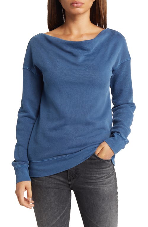 caslon(r) Drape Neck Sweatshirt in Blue Ensign
