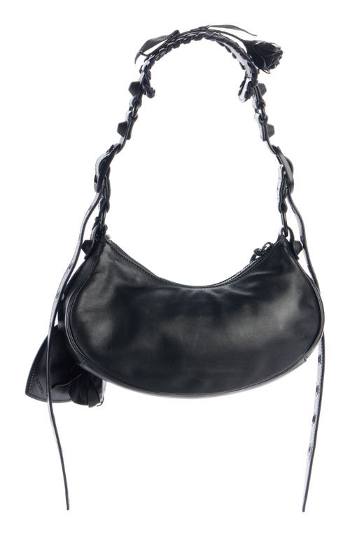 Balenciaga Extra Small Le Cagole Rose Leather Shoulder Bag In 1000 Black