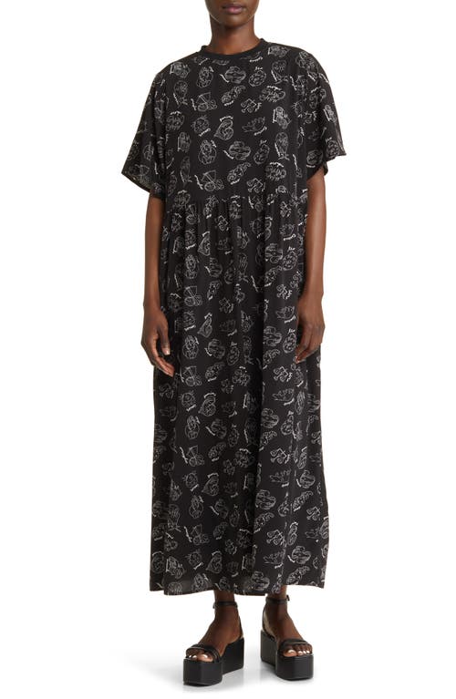 Dressed in Lala Never Too Much Print Oversize T-Shirt Maxi Dress in Zodiac