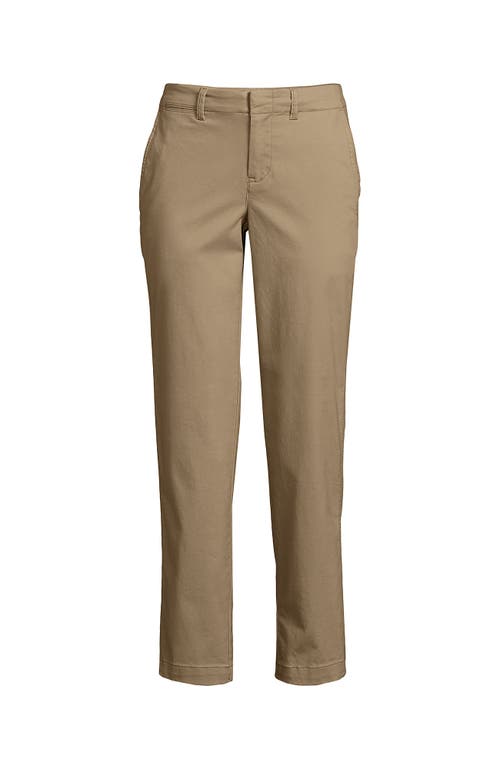 Shop Lands' End Mid Rise Classic Straight Leg Chino Ankle Pants In Desert Tan