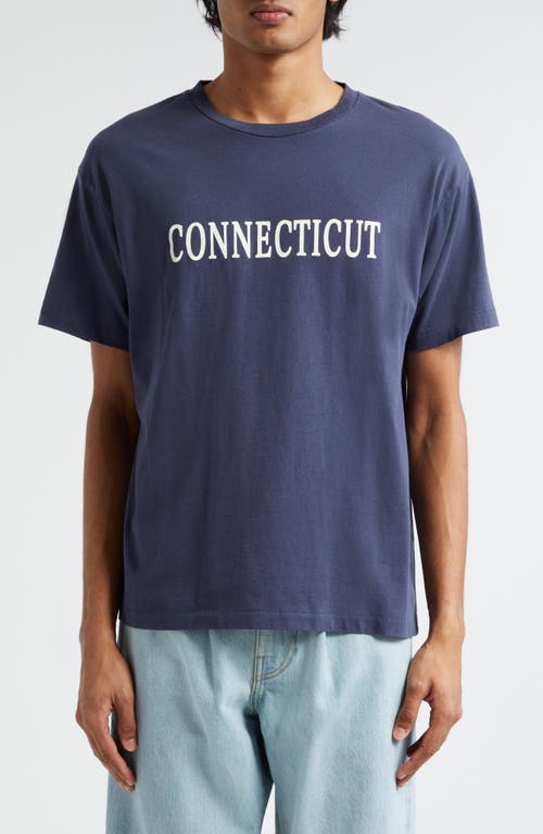 Connecticut Cotton Graphic T-Shirt in Navy