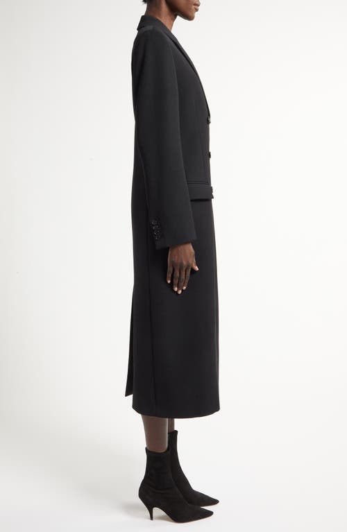 Shop The Row Woody Double Breasted Wool Twill Coat In Black