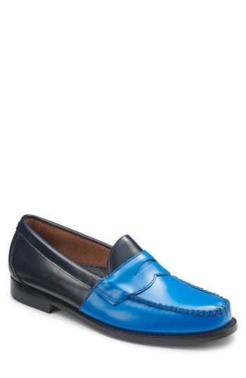 G.h.bass Logan Colorblock Penny Loafer In Blue