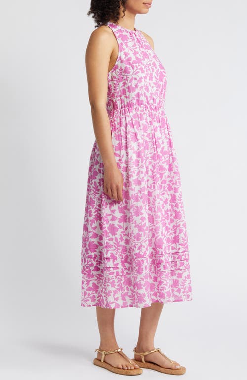 Shop Caslonr Caslon(r) Floral Print Sleeveless Dress In White- Pink Rosebud Floral