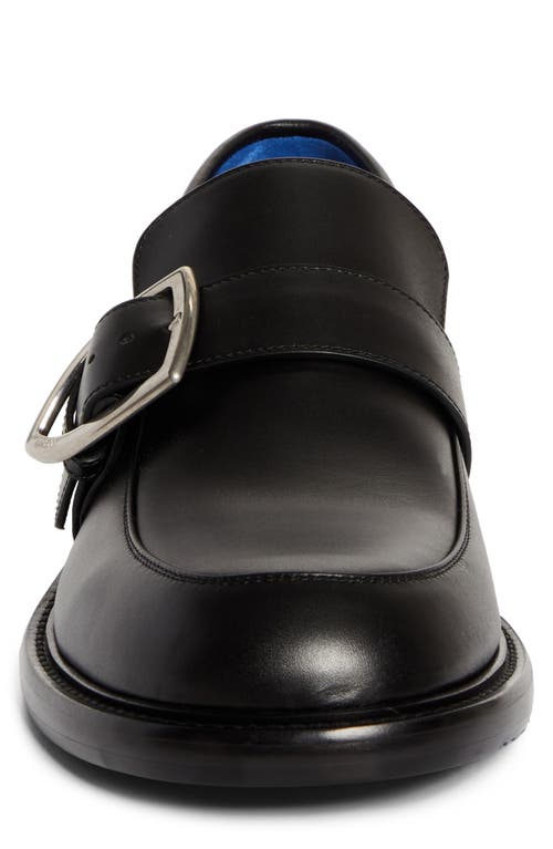 Shop Burberry Cobble Shield Buckle Loafer In Black